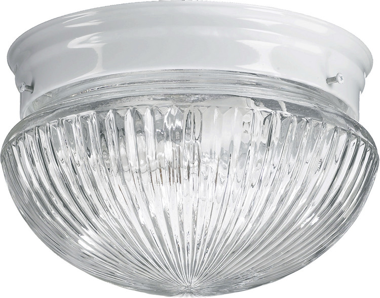 Quorum - 3012-8-6 - Two Light Ceiling Mount - 3012 Ribbed Mushrooms - White