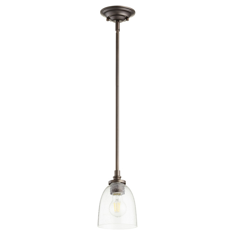 Quorum - 3122-286 - One Light Pendant - Rossington - Oiled Bronze|Clear Seeded