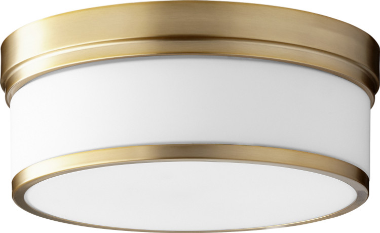 Quorum - 3509-14-80 - Three Light Ceiling Mount - Celeste - Aged Brass