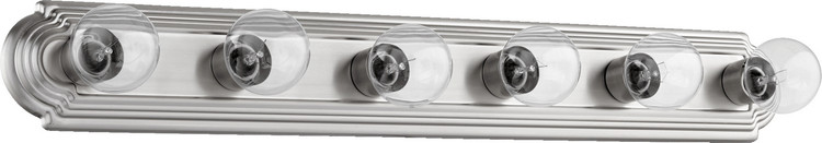 Quorum - 5049-6-65 - Six Light Vanity - 5049 Stepped Vanities - Satin Nickel
