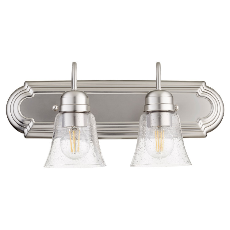 Quorum - 5094-2-265 - Two Light Vanity - Campbell - Satin Nickel|Clear Seeded