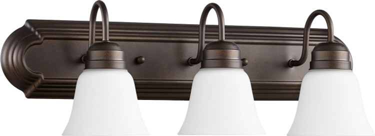 Quorum - 5094-3-86 - Three Light Vanity - Campbell - Oiled Bronze|Satin Opal