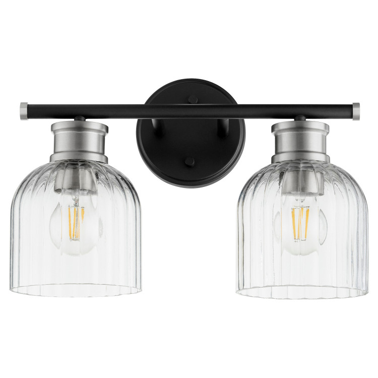 Quorum - 510-2-6965 - Two Light Vanity - Monarch - Textured Black|Satin Nickel