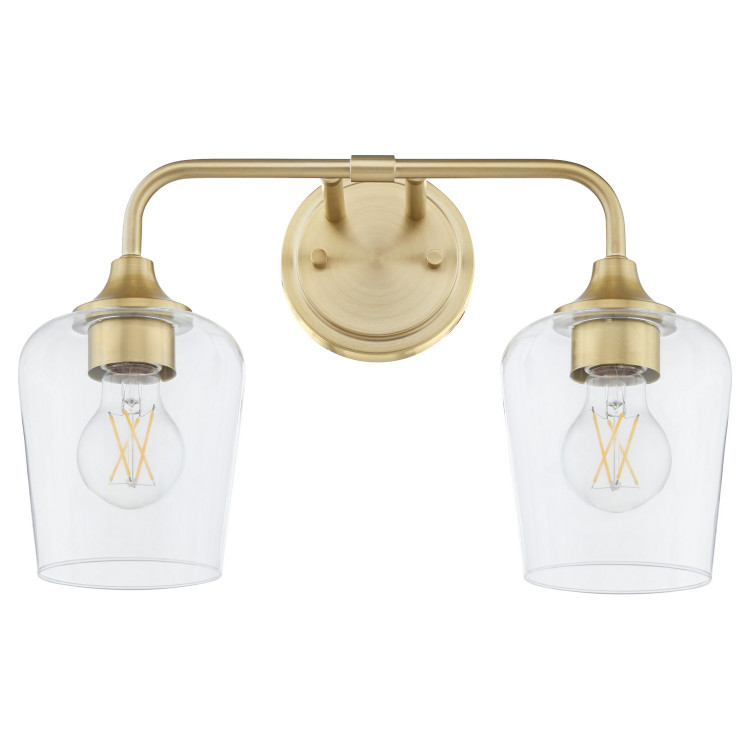 Quorum - 5313-2-80 - Two Light Vanity - Raymond - Aged Brass Quorum - 5313-2-80 - Two Light Vanity - Raymond - Aged Brass