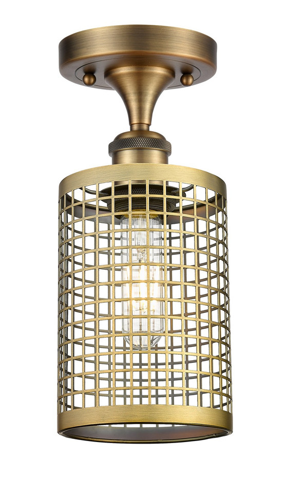 Innovations - 516-1C-BB-M18-BB - LED Semi-Flush Mount - Downtown Urban - Brushed Brass Innovations - 516-1C-BB-M18-BB - LED Semi-Flush Mount - Downtown Urban - Brushed Brass