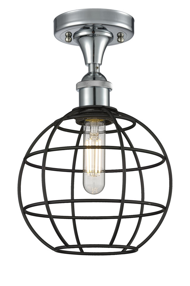 Innovations - 516-1C-PC-CE-8-BK - LED Semi-Flush Mount - Ballston - Polished Chrome Innovations - 516-1C-PC-CE-8-BK - LED Semi-Flush Mount - Ballston - Polished Chrome