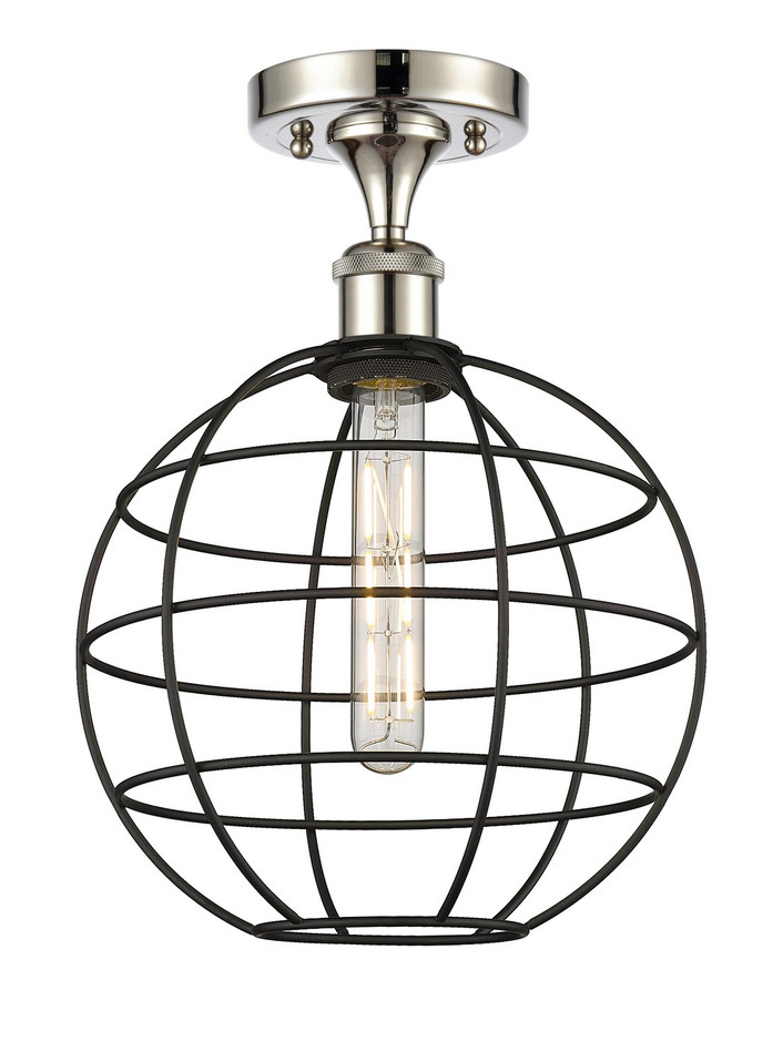 Innovations - 516-1C-PN-CE-10-BK - LED Semi-Flush Mount - Ballston - Polished Nickel Innovations - 516-1C-PN-CE-10-BK - LED Semi-Flush Mount - Ballston - Polished Nickel