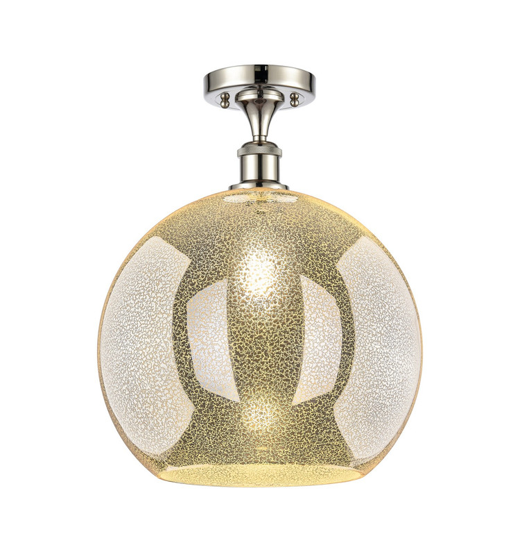 Innovations - 516-1C-PN-G128-14 - One Light Semi-Flush Mount - Ballston - Polished Nickel