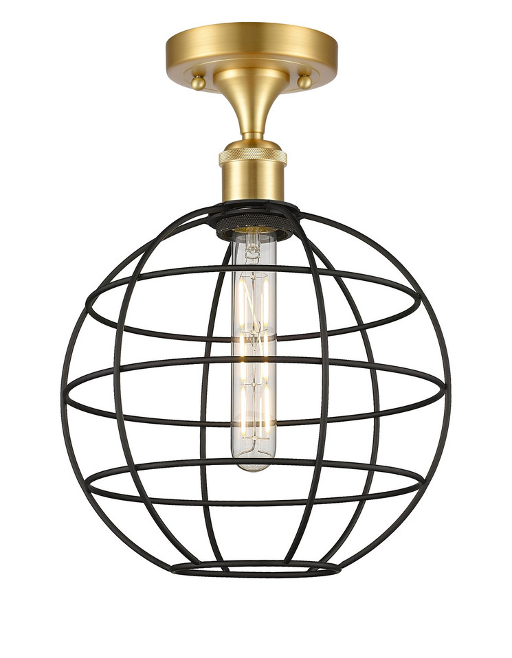 Innovations - 516-1C-SG-CE-10-BK - LED Semi-Flush Mount - Ballston - Satin Gold Innovations - 516-1C-SG-CE-10-BK - LED Semi-Flush Mount - Ballston - Satin Gold