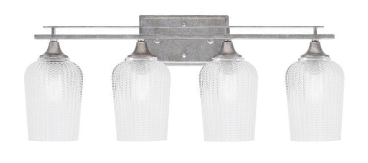 Toltec Lighting - 134-AS-4250 - Four Light Bathroom Lighting - Uptowne - Aged Silver