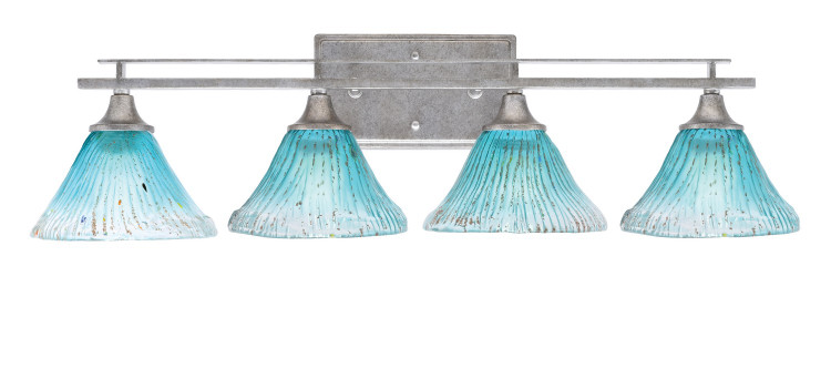 Toltec Lighting - 134-AS-458 - Four Light Bathroom Lighting - Uptowne - Aged Silver