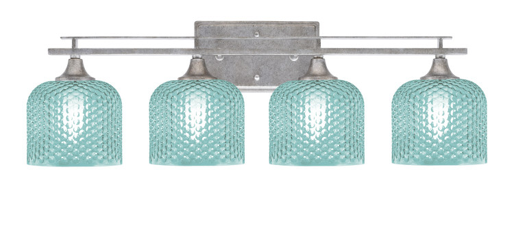 Toltec Lighting - 134-AS-4615 - Four Light Bathroom Lighting - Uptowne - Aged Silver