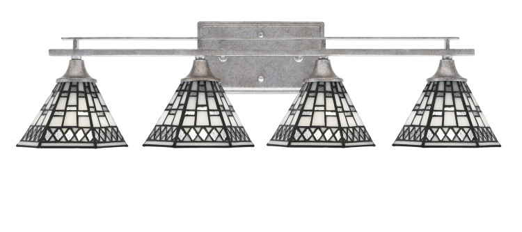 Toltec Lighting - 134-AS-9105 - Four Light Bathroom Lighting - Uptowne - Aged Silver