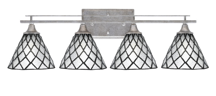 Toltec Lighting - 134-AS-9185 - Four Light Bathroom Lighting - Uptowne - Aged Silver