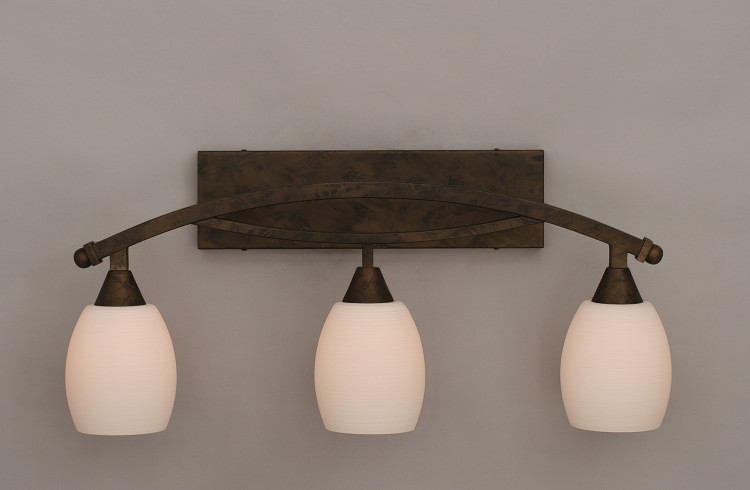 Toltec Lighting - 173-BRZ-615 - Three Light Bath Bar - Bow - Bronze Toltec Lighting - 173-BRZ-615 - Three Light Bath Bar - Bow - Bronze