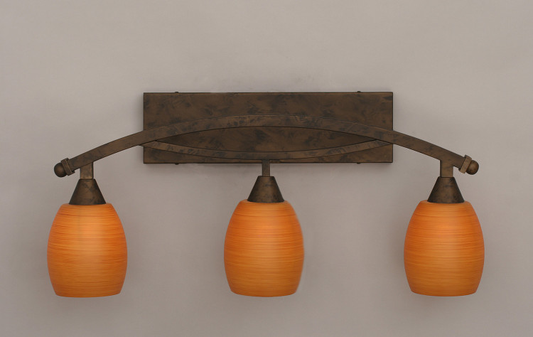Toltec Lighting - 173-BRZ-625 - Three Light Bath Bar - Bow - Bronze Toltec Lighting - 173-BRZ-625 - Three Light Bath Bar - Bow - Bronze