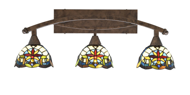 Toltec Lighting - 173-BRZ-9365 - Three Light Bath Bar - Bow - Bronze Toltec Lighting - 173-BRZ-9365 - Three Light Bath Bar - Bow - Bronze