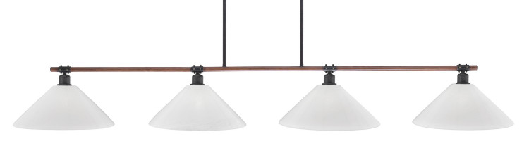 Toltec Lighting - 1744-2161 - Four Light Bar - Blacksmith - Painted Wood-look Metal & Dark Granite