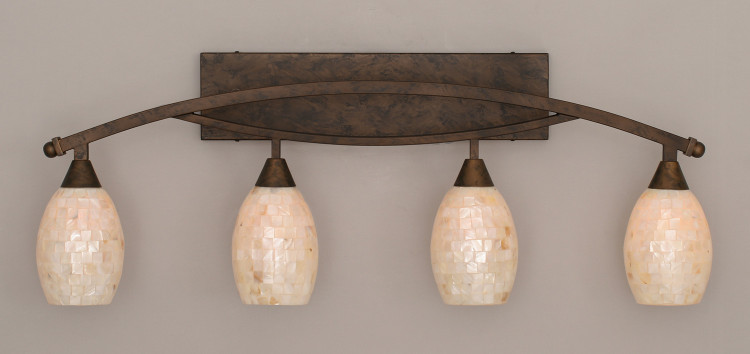 Toltec Lighting - 174-BRZ-406 - Four Light Bath Bar - Bow - Bronze Toltec Lighting - 174-BRZ-406 - Four Light Bath Bar - Bow - Bronze