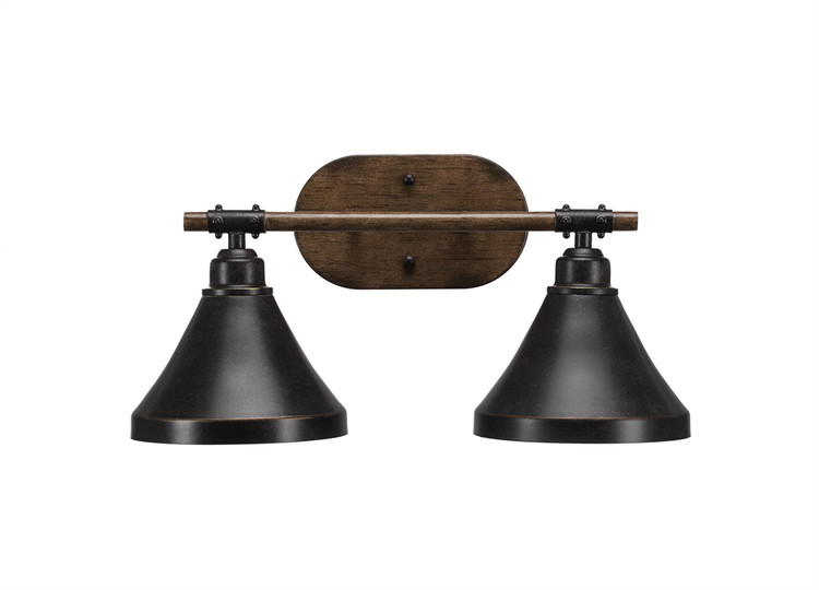 Toltec Lighting - 1752-410-DG - Two Light Bath Bar - Blacksmith - Painted Wood-look Metal & Dark Granite