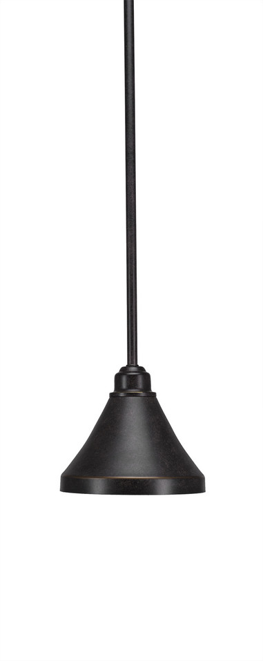 Toltec Lighting - 1761-410-DG - One Light Mini Pendant - Blacksmith - Painted Wood-Look & Dark Granite