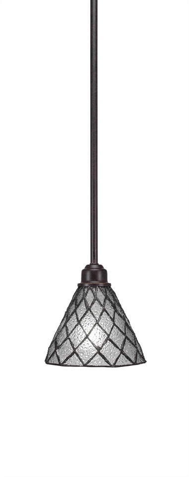 Toltec Lighting - 1761-9185 - One Light Mini Pendant - Blacksmith - Painted Wood-Look & Dark Granite