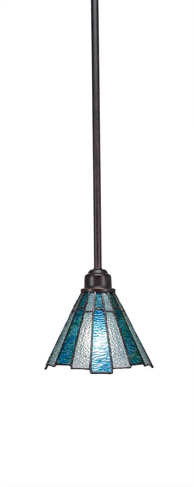Toltec Lighting - 1761-9325 - One Light Mini Pendant - Blacksmith - Painted Wood-Look & Dark Granite