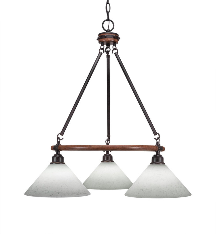 Toltec Lighting - 1766-314 - Three Light Chandelier - Blacksmith - Painted Wood-Look Metal & Dark Granite