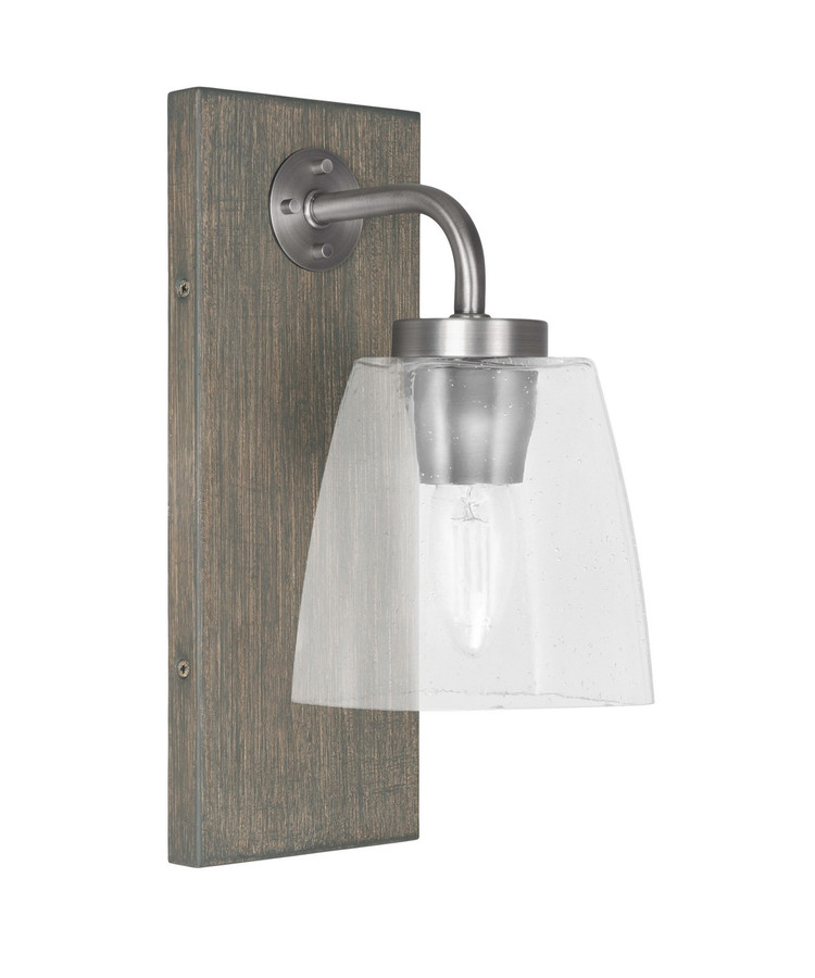 Toltec Lighting - 1771-GPDW-461 - One Light Wall Sconce - Oxbridge - Graphite & Painted Distressed Wood-look Metal