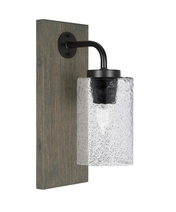 Toltec Lighting - 1771-MBDW-3002 - One Light Wall Sconce - Oxbridge - Matte Black & Painted Distressed Wood-look