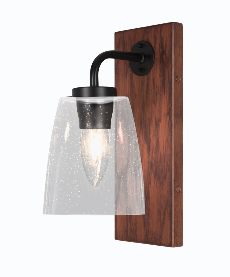 Toltec Lighting - 1771-MBWG-461 - One Light Wall Sconce - Oxbridge - Matte Black & Painted Wood-look
