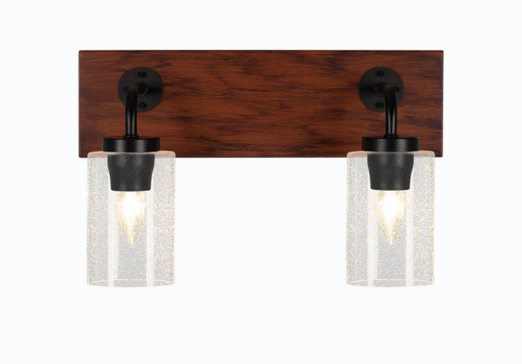 Toltec Lighting - 1772-MBWG-300 - Two Light Bathroom Lighting - Oxbridge - Matte Black & Painted Wood-look