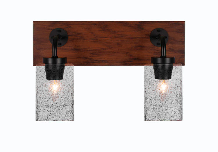 Toltec Lighting - 1772-MBWG-3002 - Two Light Bathroom Lighting - Oxbridge - Matte Black & Painted Wood-look Toltec Lighting - 1772-MBWG-3002 - Two Light Bathroom Lighting - Oxbridge - Matte Black & Painted Wood-look