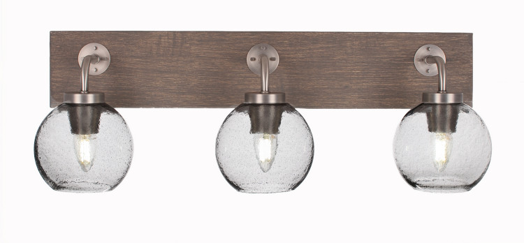 Toltec Lighting - 1773-GPDW-4100 - Three Light Bathroom Lighting - Oxbridge - Graphite & Painted Distressed Wood-look