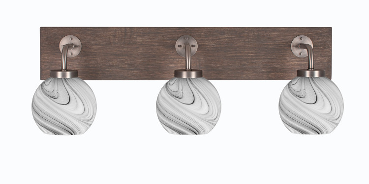 Toltec Lighting - 1773-GPDW-4109 - Three Light Bathroom Lighting - Oxbridge - Graphite & Painted Distressed Wood-look