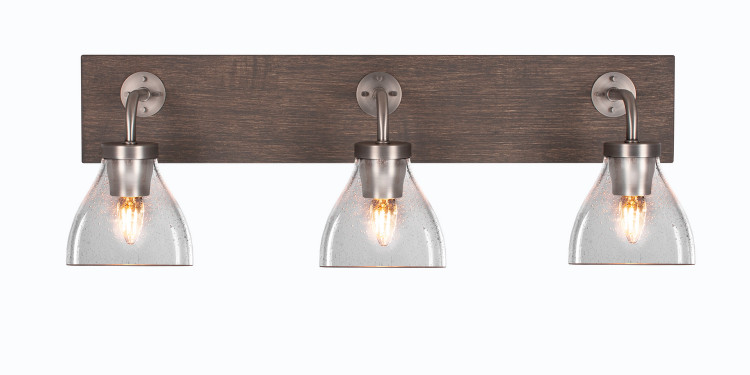 Toltec Lighting - 1773-GPDW-4760 - Three Light Bathroom Lighting - Oxbridge - Graphite & Painted Distressed Wood-look