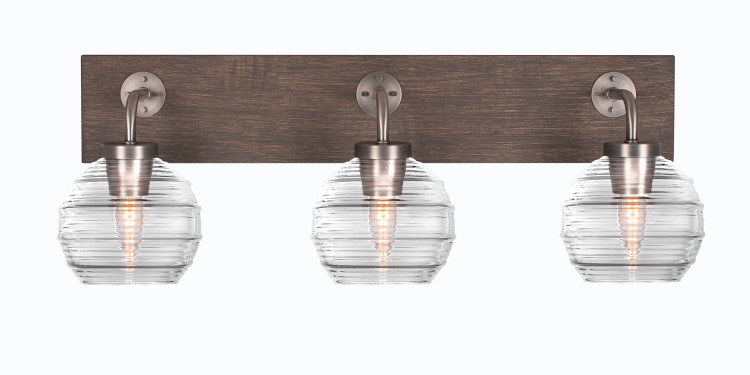 Toltec Lighting - 1773-GPDW-5110 - Three Light Bathroom Lighting - Oxbridge - Graphite & Painted Distressed Wood-look Toltec Lighting - 1773-GPDW-5110 - Three Light Bathroom Lighting - Oxbridge - Graphite & Painted Distressed Wood-look