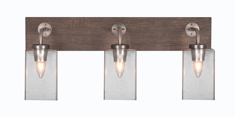Toltec Lighting - 1773-GPDW-530 - Three Light Bathroom Lighting - Oxbridge - Graphite & Painted Distressed Wood-look