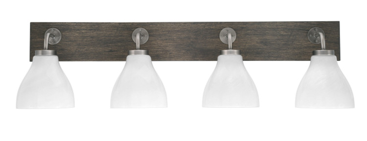 Toltec Lighting - 1774-GPDW-4761 - Four Light Bathroom Lighting - Oxbridge - Graphite & Painted Distressed Wood-look
