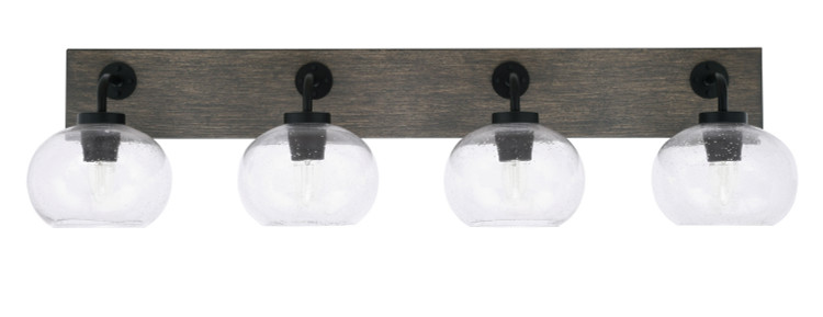 Toltec Lighting - 1774-MBDW-202 - Four Light Bathroom Lighting - Oxbridge - Matte Black & Painted Distressed Wood-look