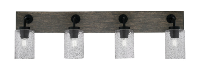 Toltec Lighting - 1774-MBDW-3002 - Four Light Bathroom Lighting - Oxbridge - Matte Black & Painted Distressed Wood-look