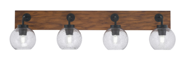 Toltec Lighting - 1774-MBWG-4102 - Four Light Bathroom Lighting - Oxbridge - Matte Black & Painted Wood-look