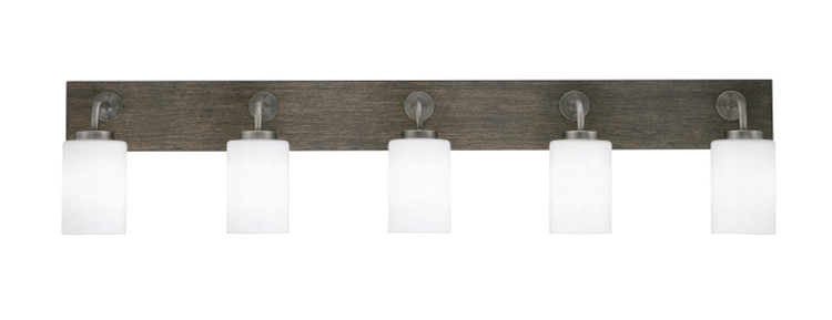 Toltec Lighting - 1775-GPDW-310 - Five Light Bathroom Lighting - Oxbridge - Graphite & Painted Distressed Wood-look