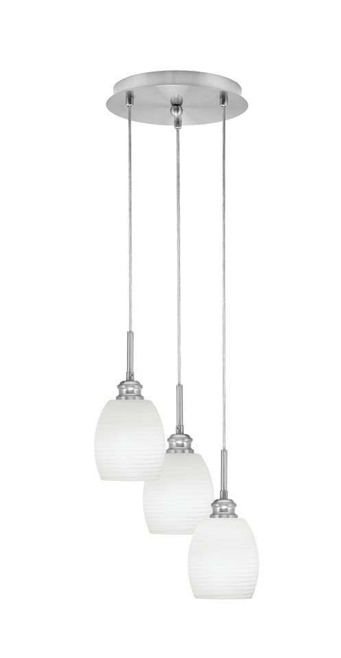 Toltec Lighting - 1816-BN-615 - Three Light Pendalier - Array - Brushed Nickel