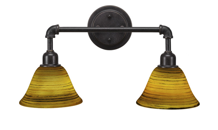 Toltec Lighting - 182-DG-454 - Two Light Bath Bar - Vintage - Dark Granite
