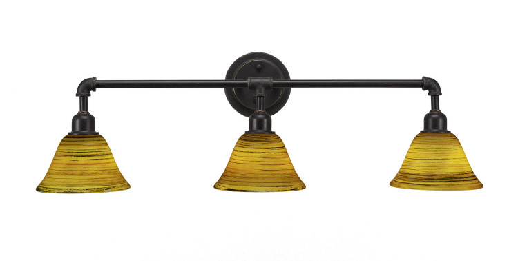 Toltec Lighting - 183-DG-454 - Three Light Bath Bar - Vintage - Dark Granite