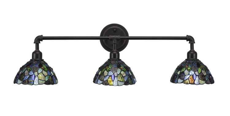Toltec Lighting - 183-DG-9955 - Three Light Bath Bar - Vintage - Dark Granite