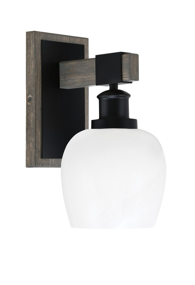 Toltec Lighting - 1841-MBDW-4811 - One Light Wall Sconce - Tacoma - Matte Black & Painted Distressed Wood-look Metal Toltec Lighting - 1841-MBDW-4811 - One Light Wall Sconce - Tacoma - Matte Black & Painted Distressed Wood-look Metal