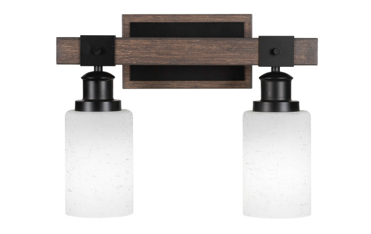 Toltec Lighting - 1842-MBDW-310 - Two Light Bathroom Lighting - Tacoma - Matte Black & Painted Distressed Wood-look