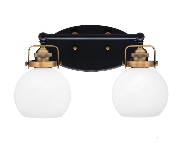 Toltec Lighting - 1932-MBBR-4101 - Two Light Bath Bar - Easton - Matte Black & Brass
